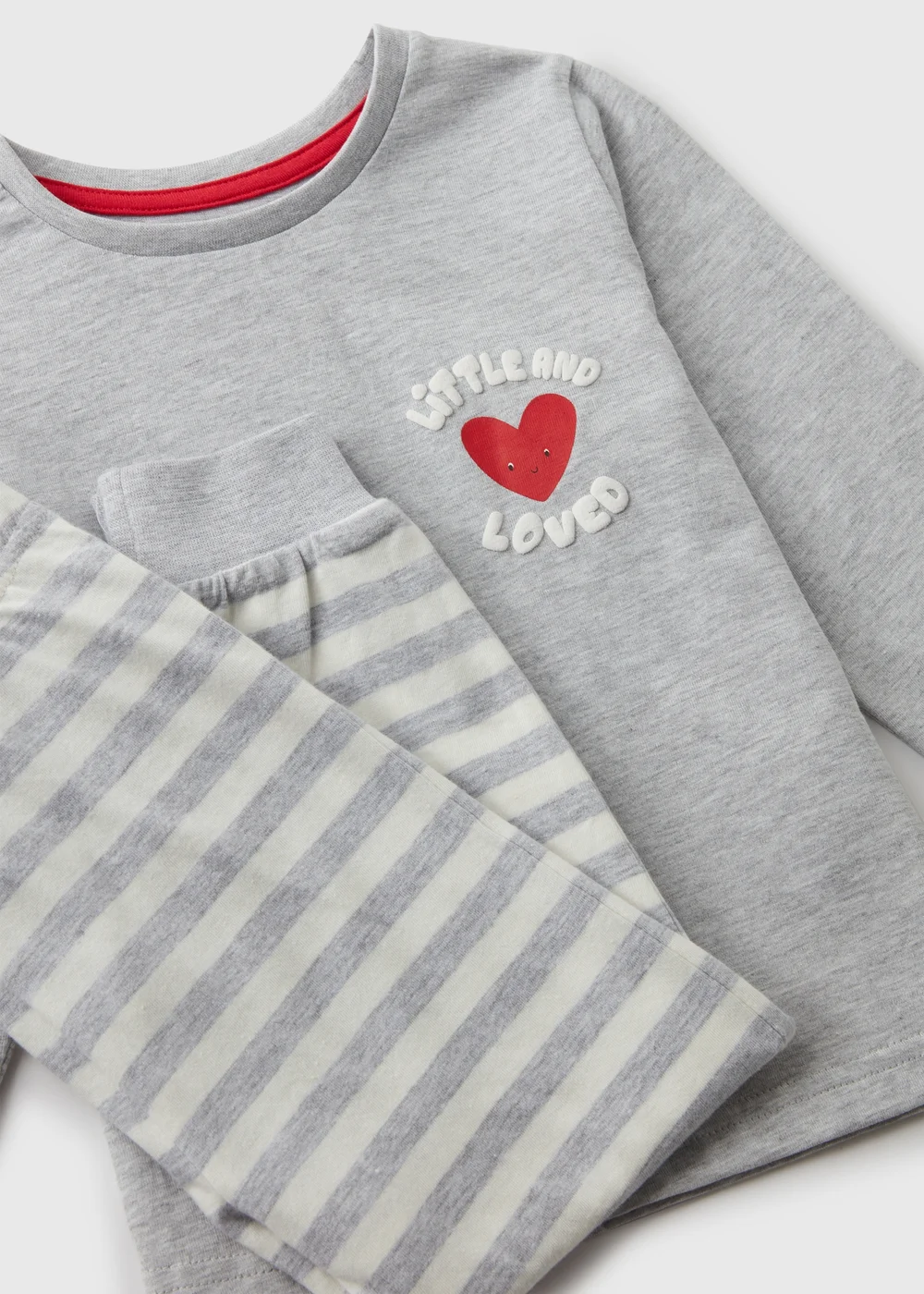 Kids Grey Valentines Pyjama Set (1-7yrs) - Age 2 - 3 Years Image 2