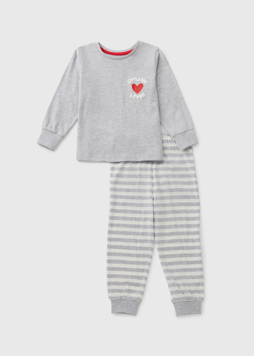 Kids Grey Valentines Pyjama Set (1-7yrs) - Age 2 - 3 Years Image 1