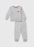 Kids Grey Valentines Pyjama Set (1-7yrs) - Age 2 - 3 Years Image 1