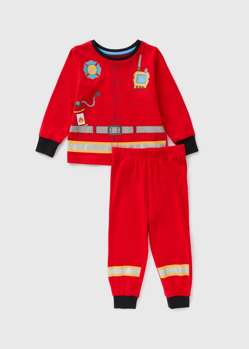 Kids Red Firefighter Pyjama Set (1-7yrs) - 1 half year to 2 Image 1