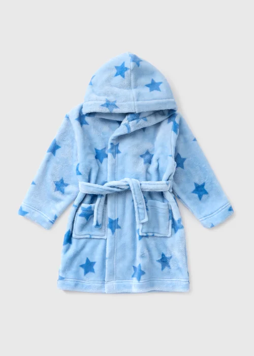 Kids Blue Star Print Dressing Gown (1-7yrs) - 1 half year to 2 Image 1