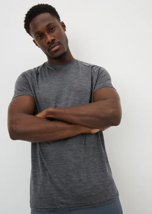 Souluxe Black Basic 2 Tone T-Shirt - XS Image 1