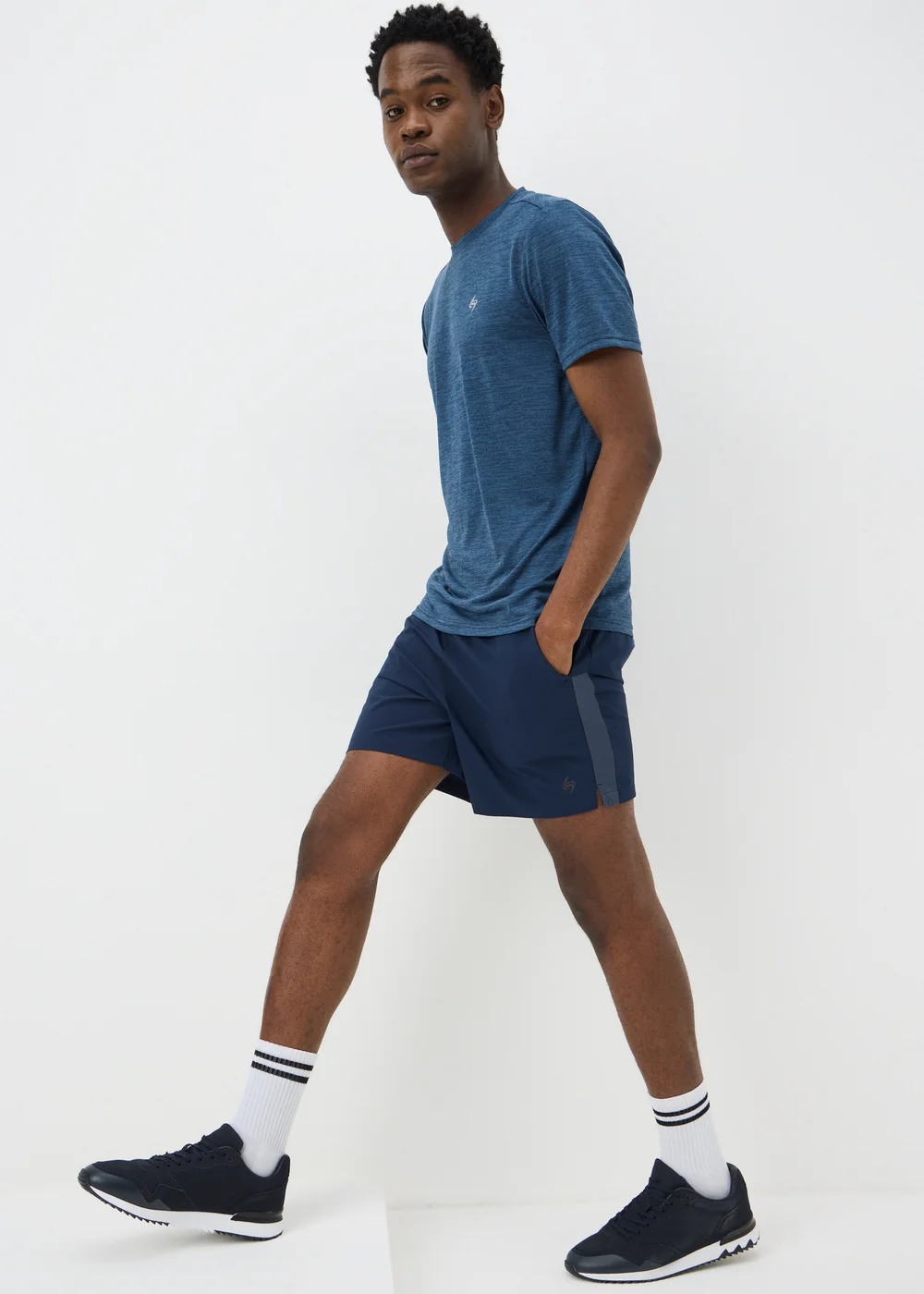 Souluxe Navy Basic 2 Tone T-Shirt - XS Image 1