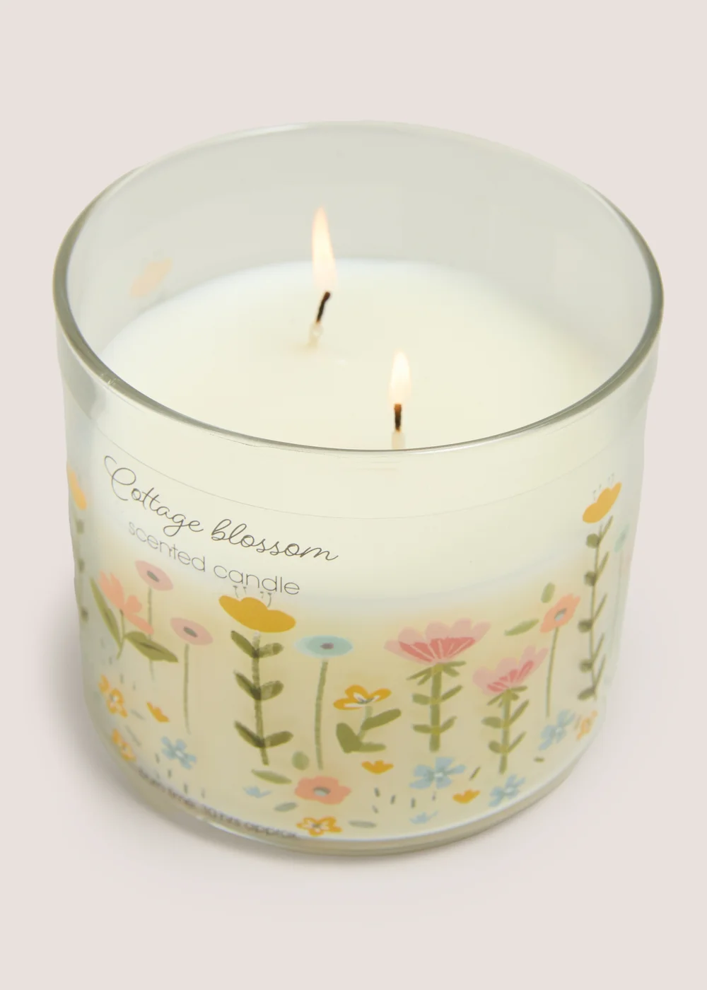 Cottage Blossom Floral Glass Candle Image 2
