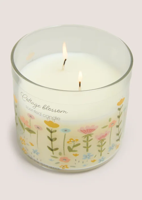Cottage Blossom Floral Glass Candle Image 2