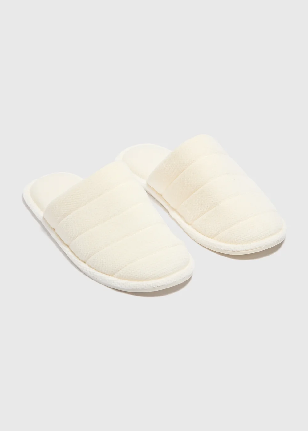 Cream Mule Slippers - Medium Image 1