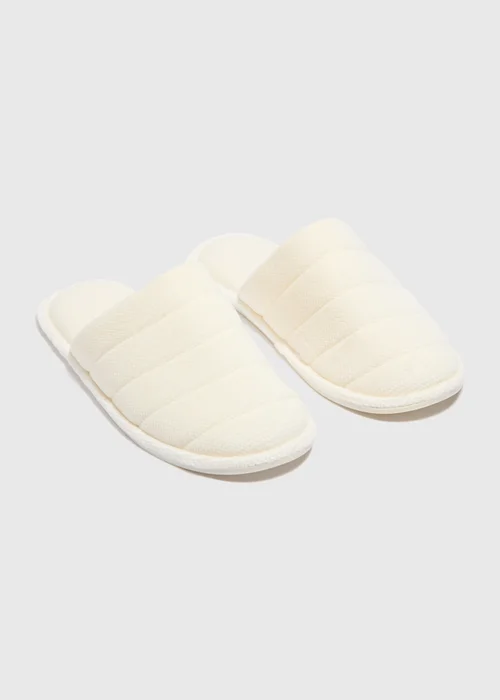 Cream Mule Slippers - Medium Image 1
