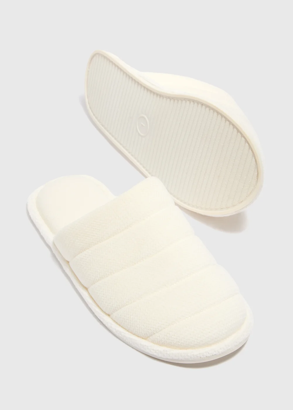 Cream Mule Slippers - Medium Image 2