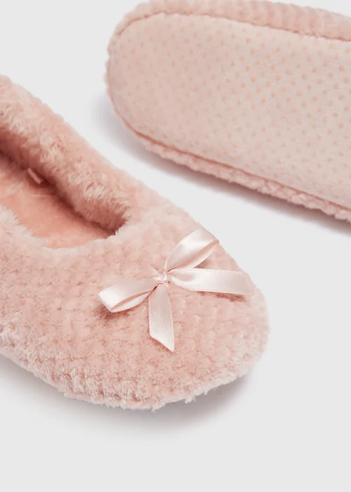 Pink Bow Slipper Socks - S Image 2