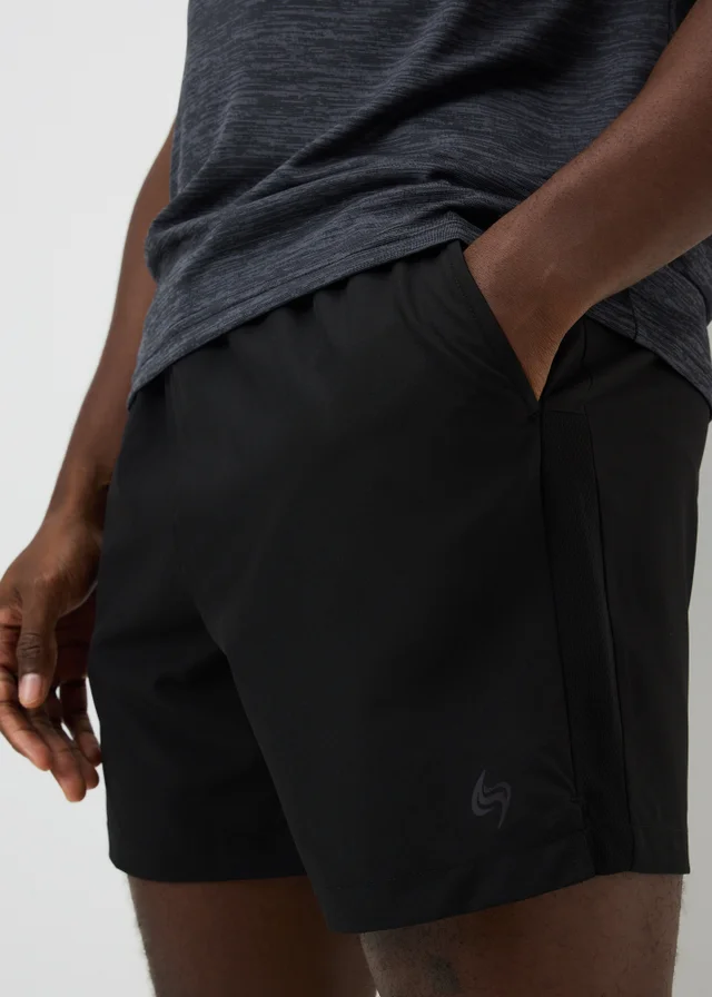 Souluxe Black Sports Shorts