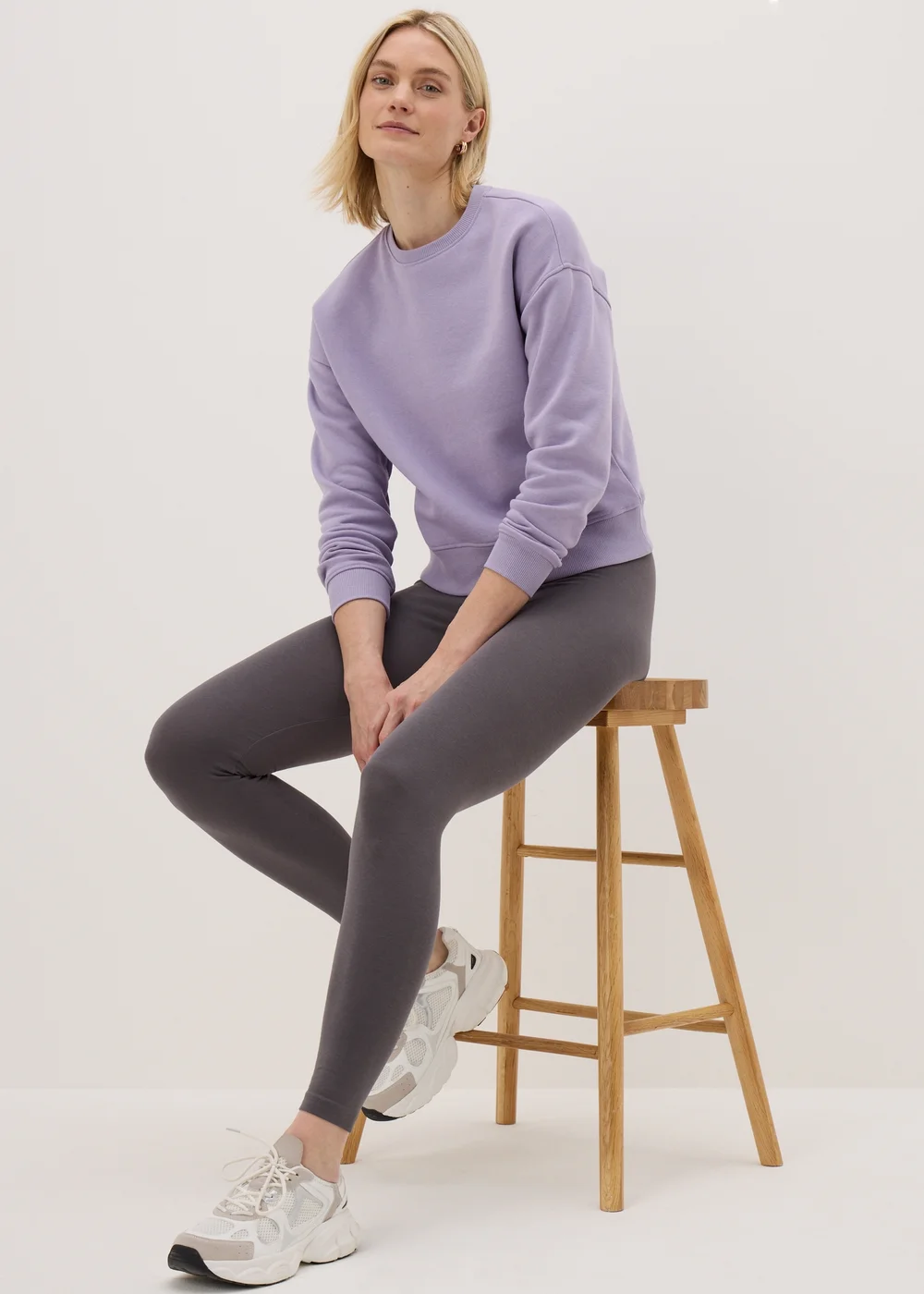 Lilac Cropped Sweatshirt - S Image 1