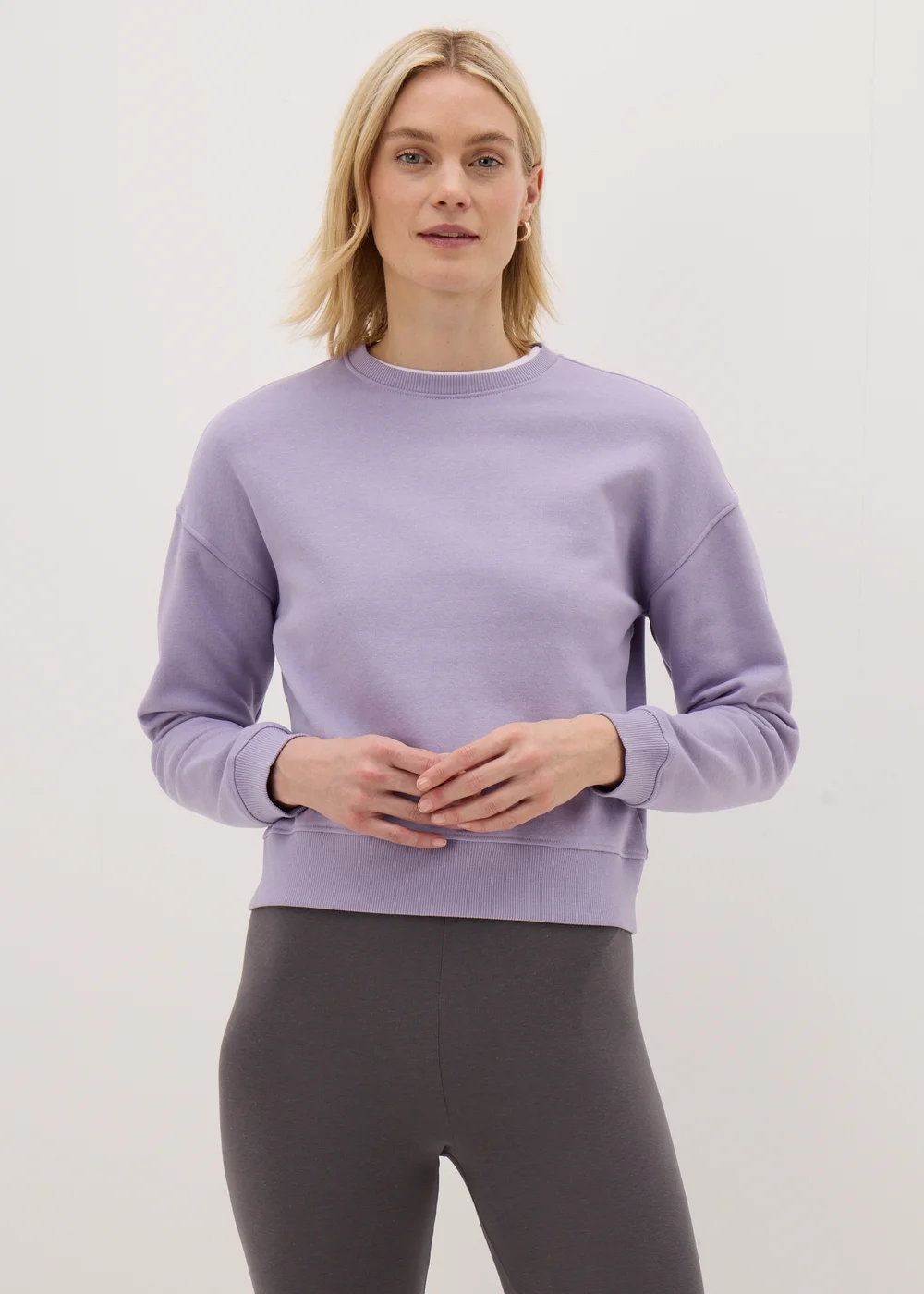 Lilac Cropped Sweatshirt - S Image 3
