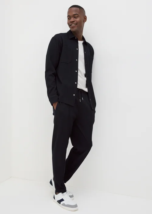 Black Tapered Jogging Bottoms - S Image 1