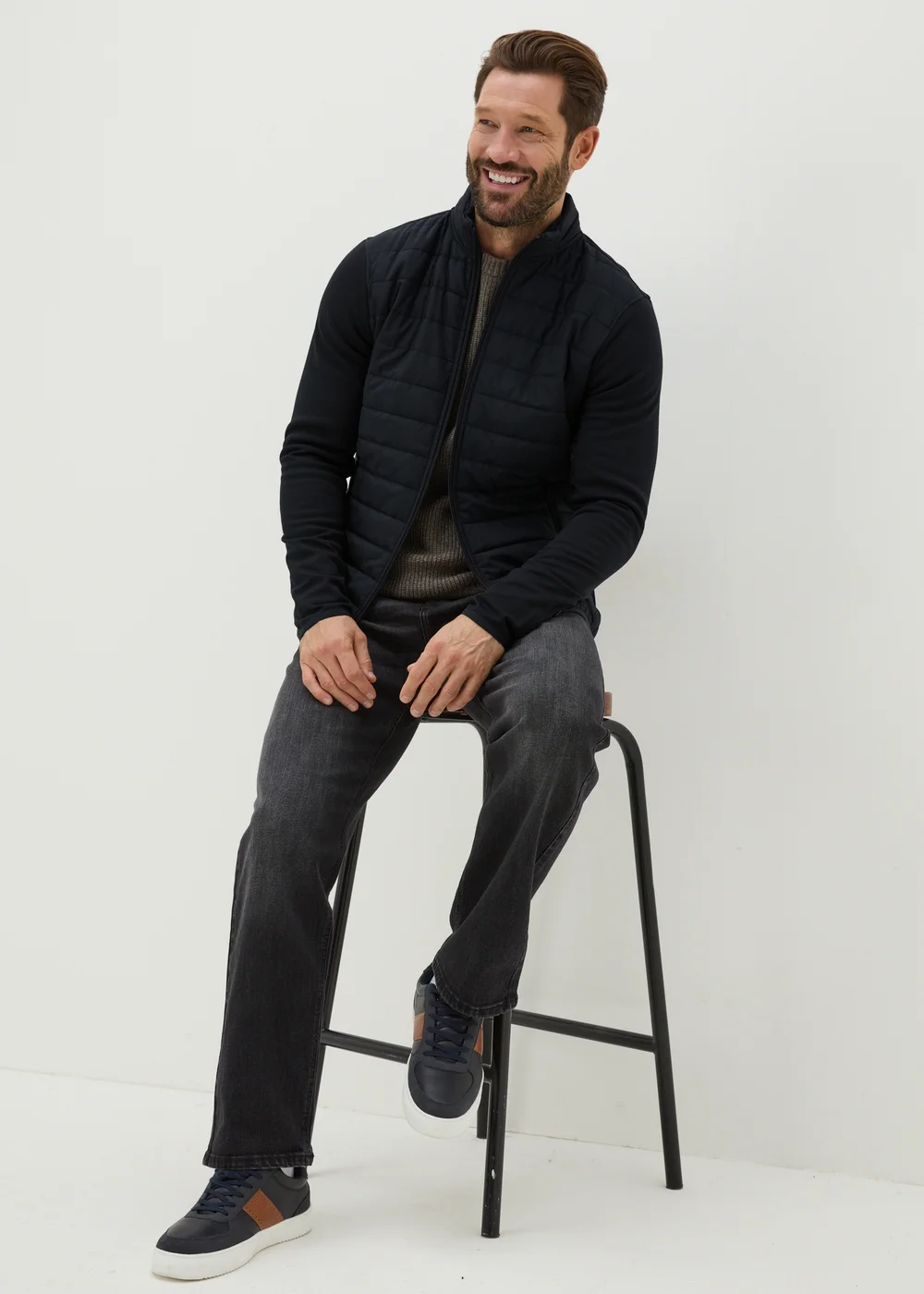 Black Hybrid Padded Jacket - S Image 1