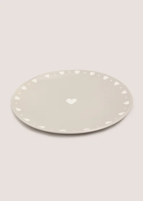 Neutral Heart Dinner Plate Image 1
