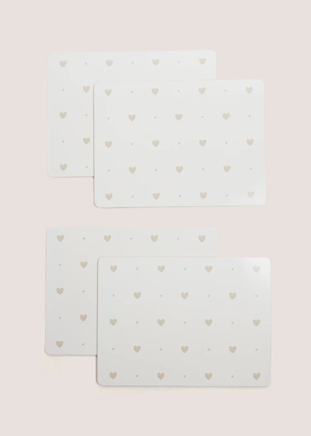 4 Pack White Heart Cork Placemats Image 1