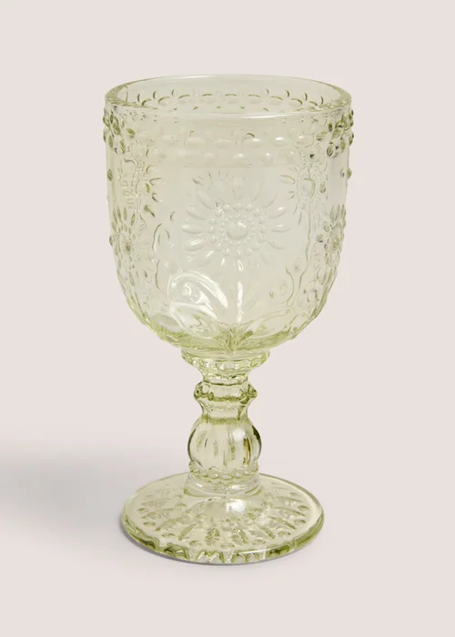 Green Meadow Floral Wine Glass Image 1