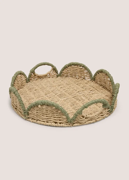 Green Scallop Edge Tray Image 2