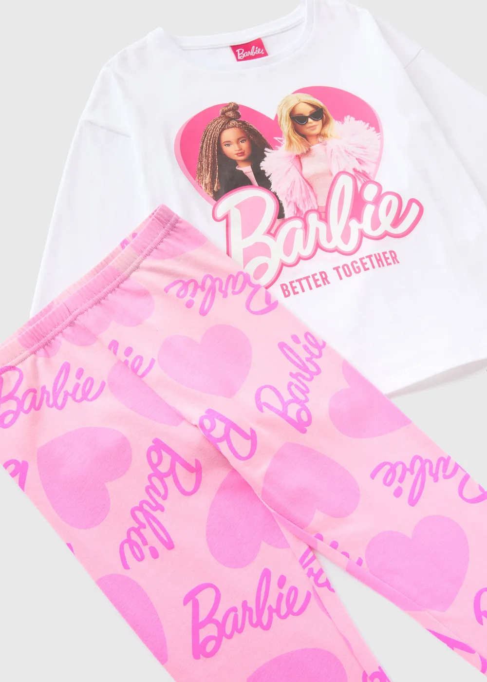 Barbie Girls Pink Pyjama Set (4-13yrs) - Age 4 Years Image 2