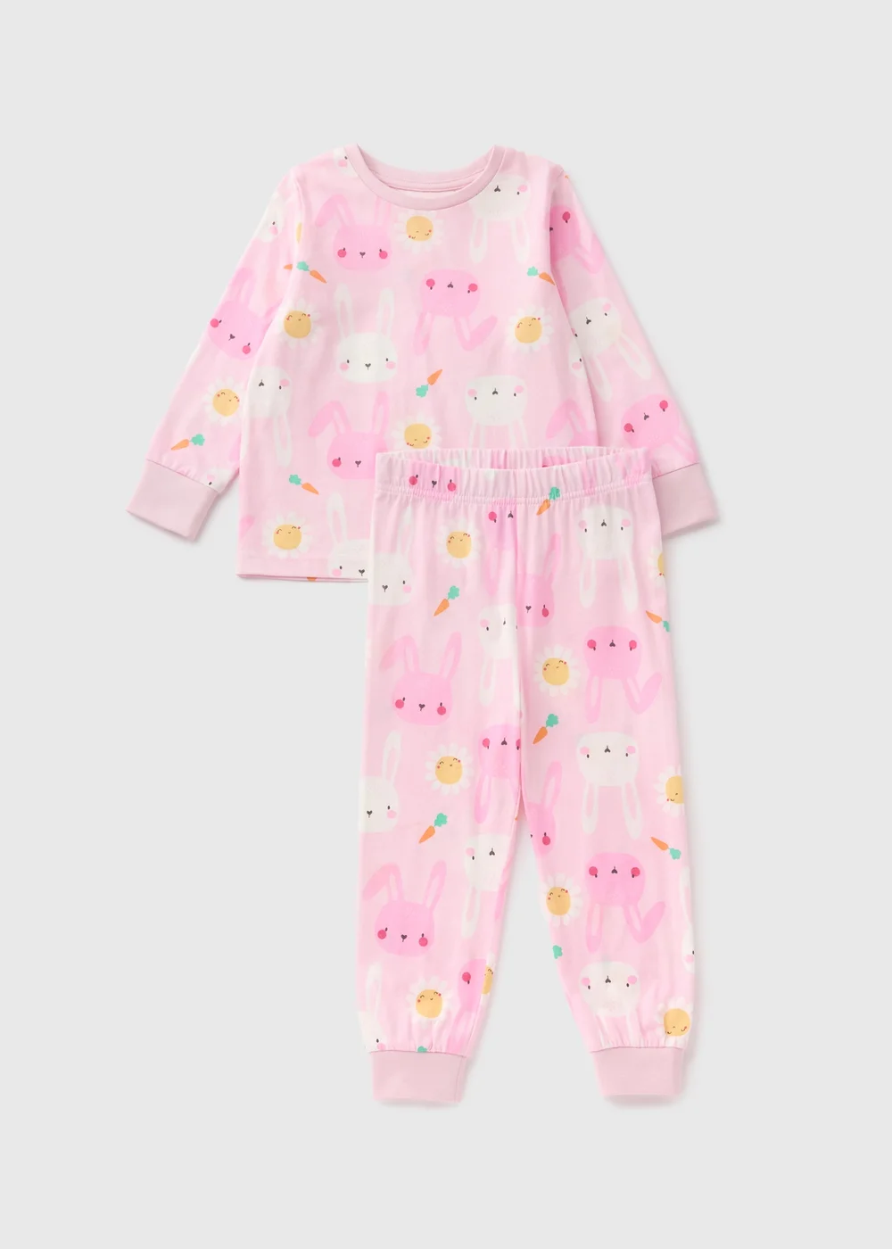 Girls Pink Easter Bunny Pyjama Set (1-7yrs) - 1 half year to 2 Image 1