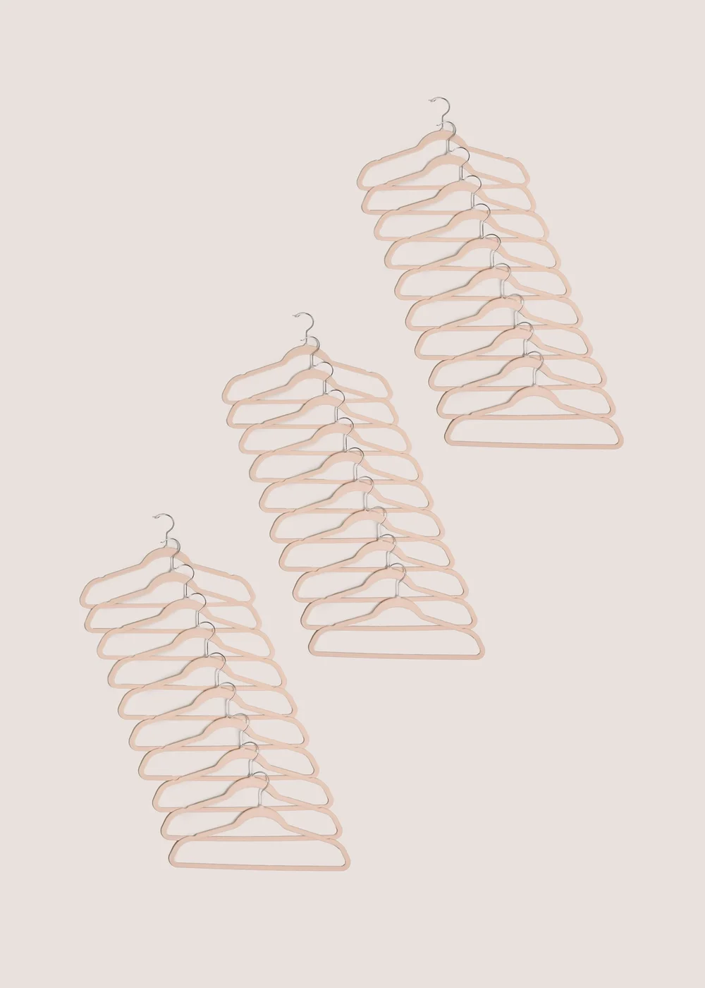 30 Pack Pink Flocked Hangers Image 1