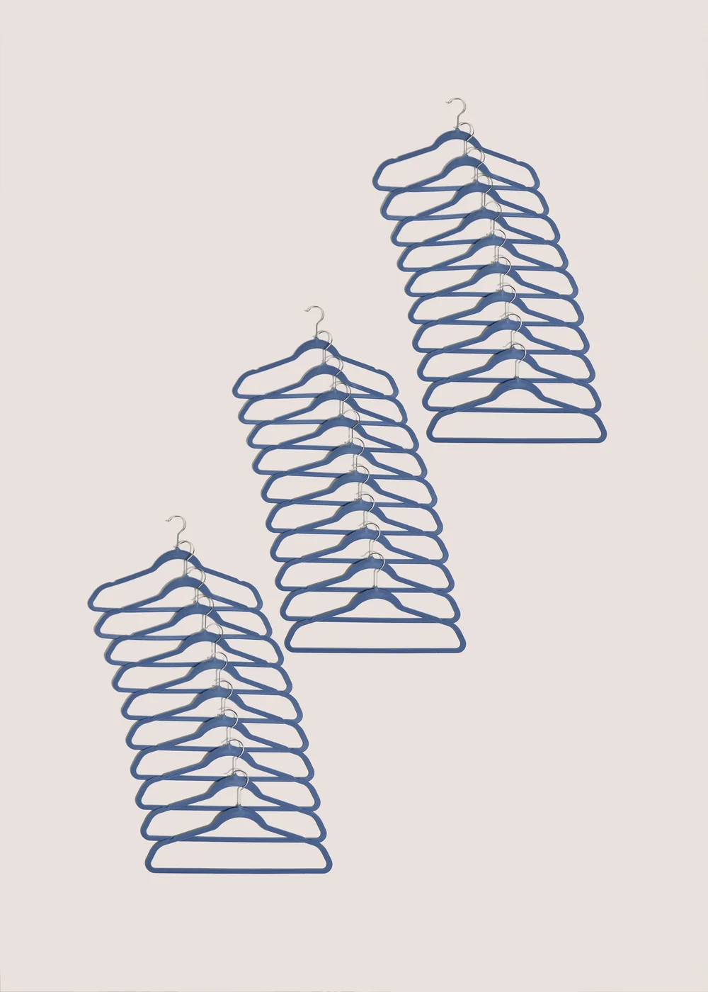 30 Pack Blue Flocked Hangers Image 1
