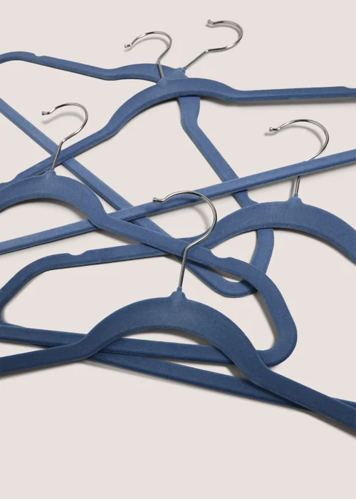 30 Pack Blue Flocked Hangers Image 2