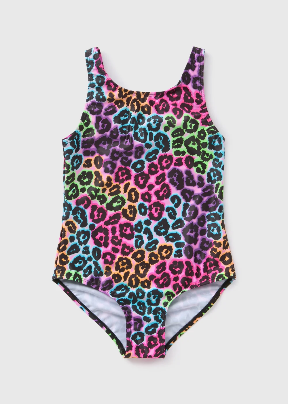 Girls Multicolour Leopard Print Swimsuit (7-15yrs) - 6-7 Yrs Image 1