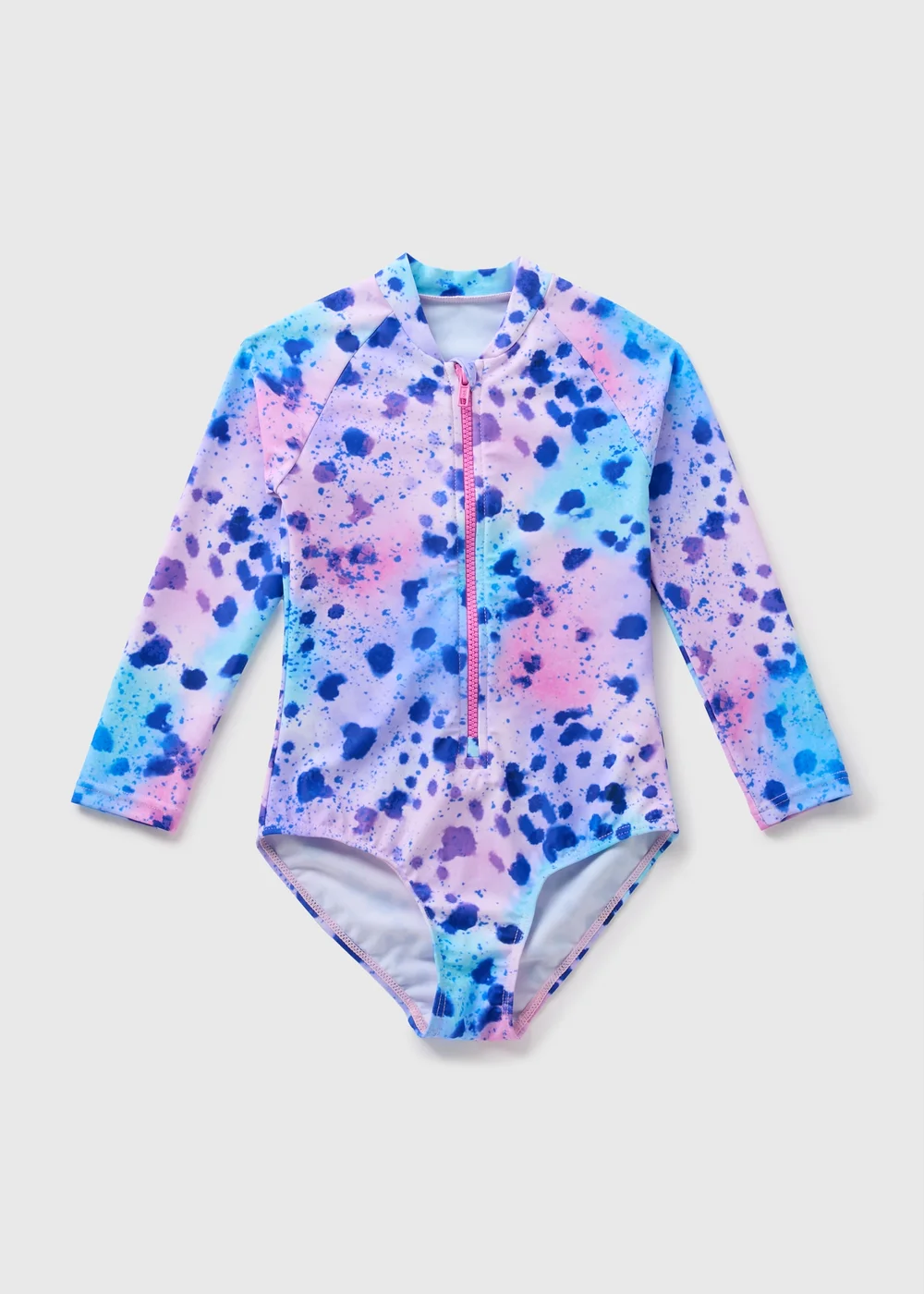Girls Multicolour Speckle Zip Swimsuit (7-15yrs) - 6-7 Yrs Image 1