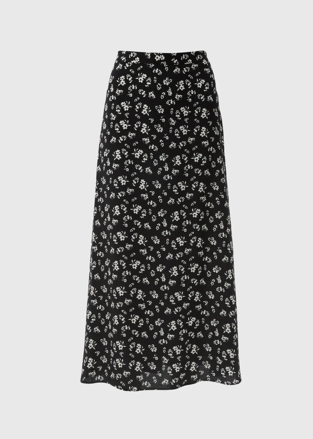 Black Ditsy Flared Hem Midaxi Skirt - 8 Image 4