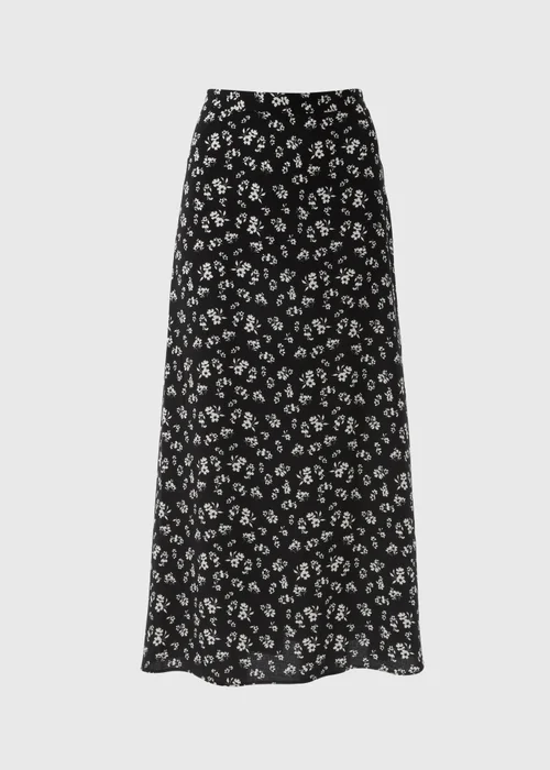 Black Ditsy Flared Hem Midaxi Skirt - 8 Image 4