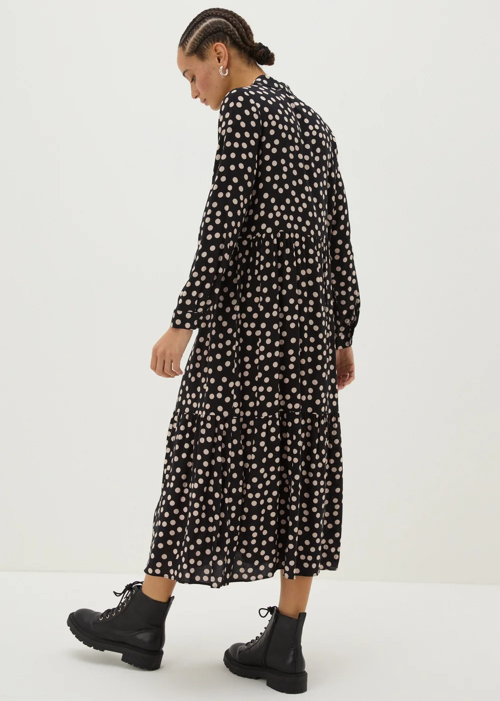 Black Spot Shirt Midi Dress - 8 Image 2