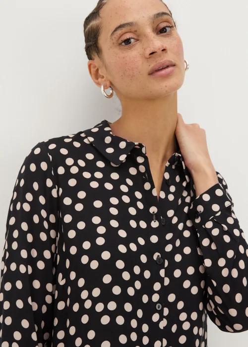 Black Spot Shirt Midi Dress - 8 Image 3