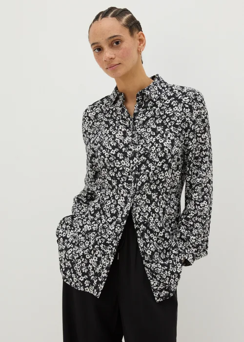 Black Floral Viscose Shirt - 8 Image 2