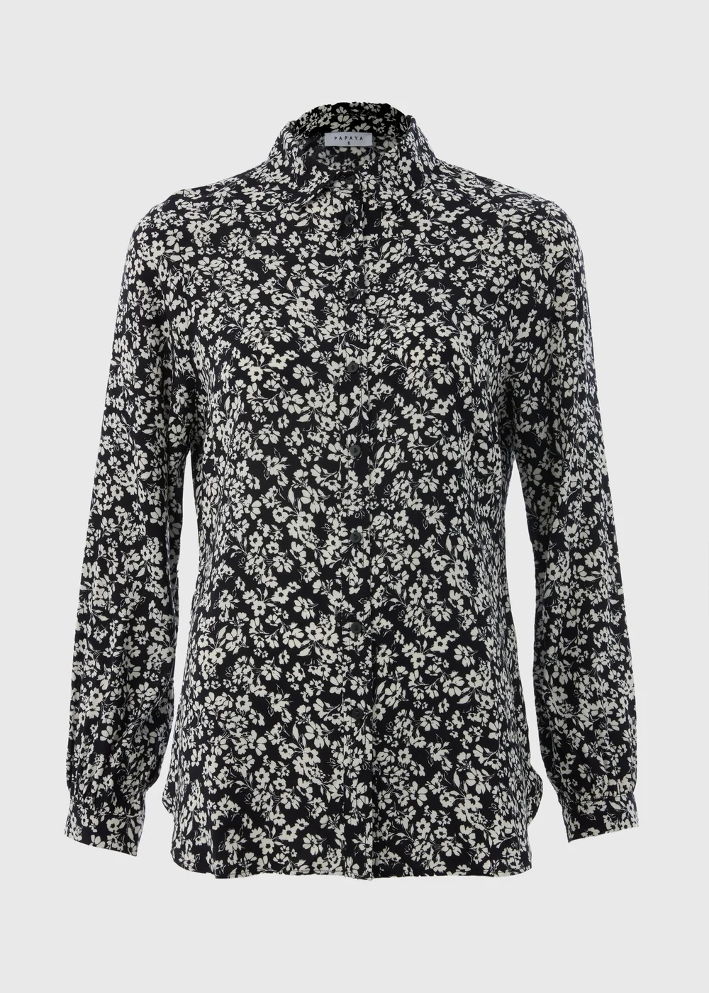 Black Floral Viscose Shirt - 8 Image 4