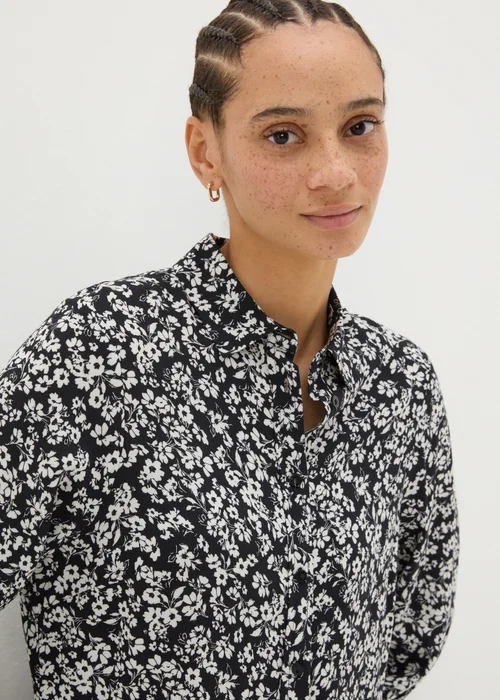Black Floral Viscose Shirt - 8 Image 3