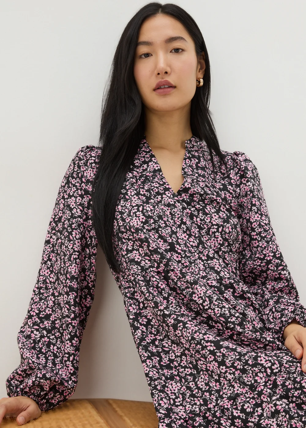 Pink Floral Print Smock Mini Dress - 8 Image 1