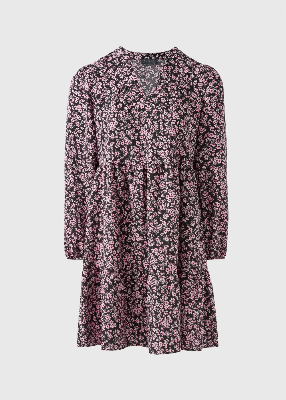 Pink Floral Print Smock Mini Dress - 8 Image 4