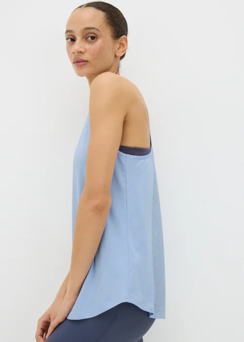 Blue Mesh Detail Vest Top - S Image 3