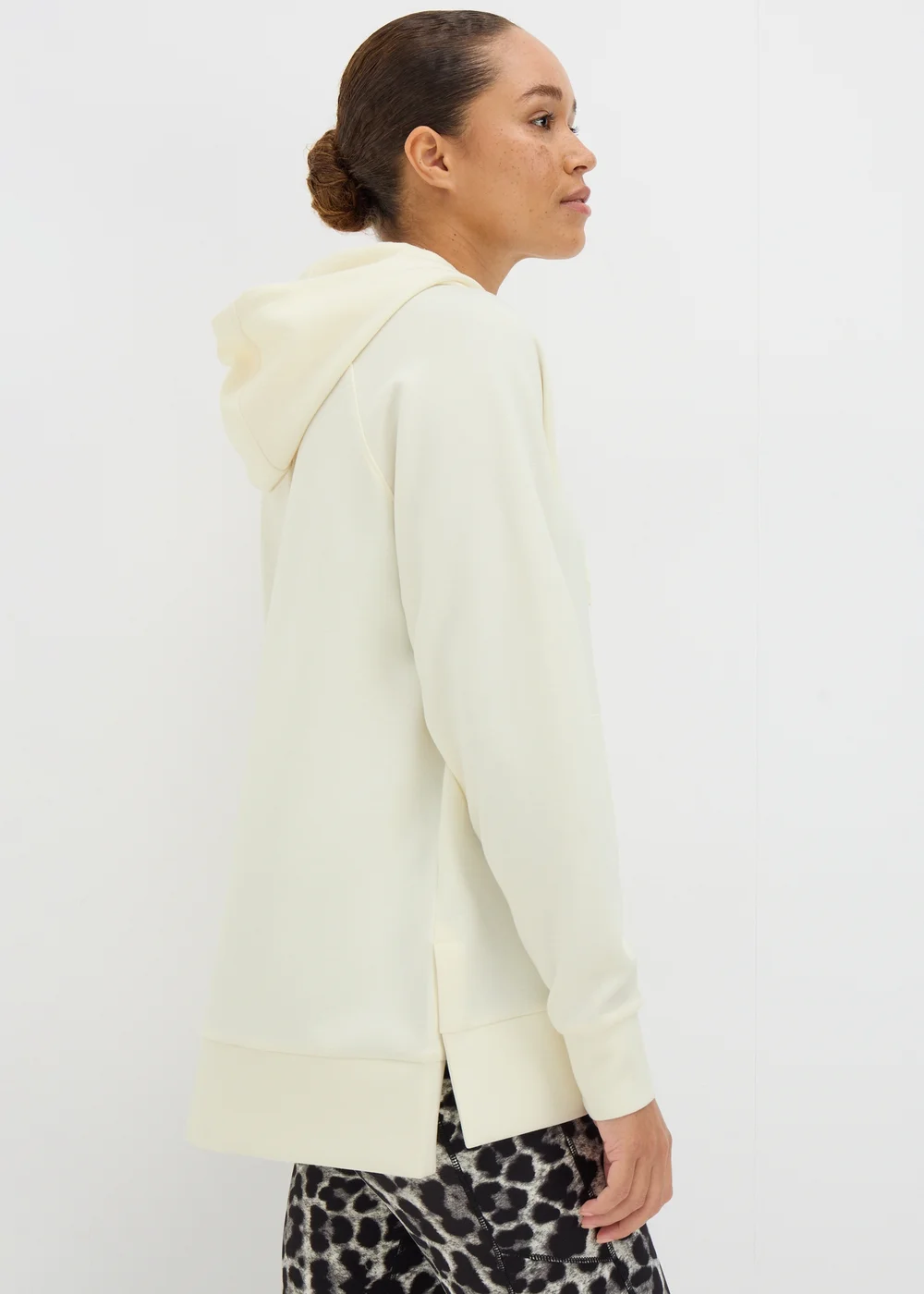 Souluxe Cream Longline Hoodie - S Image 2