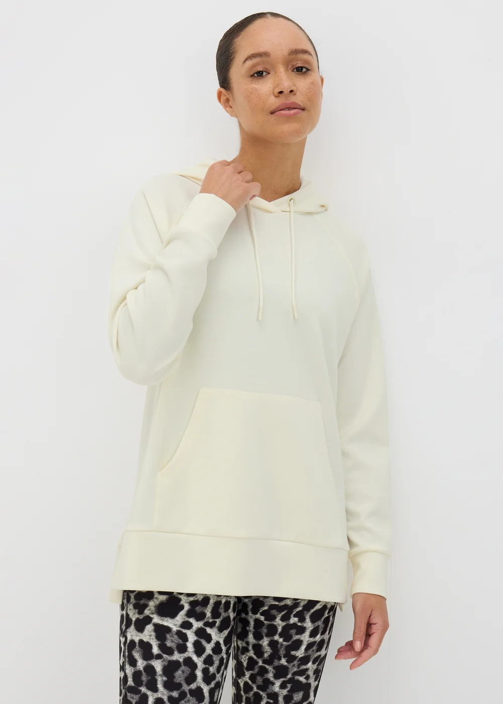 Souluxe Cream Longline Hoodie - S Image 1
