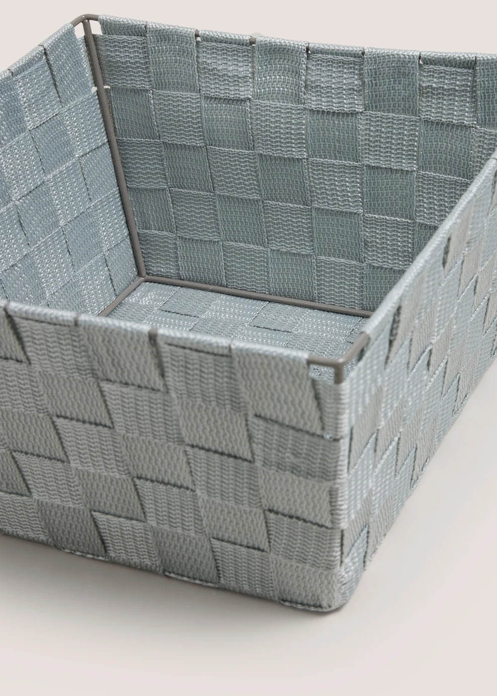 Grey Fabric Woven Basket Image 2