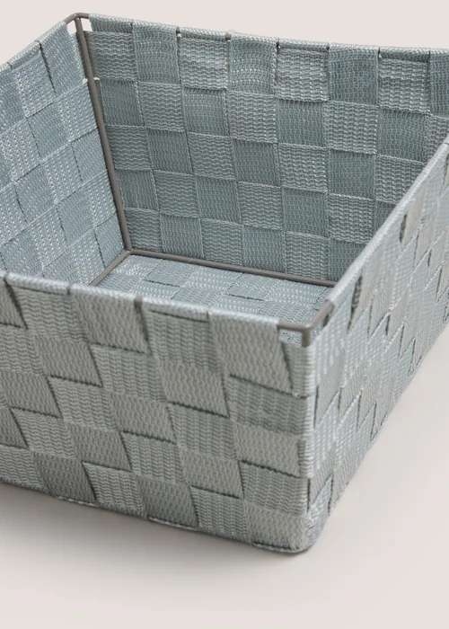 Grey Fabric Woven Basket Image 2