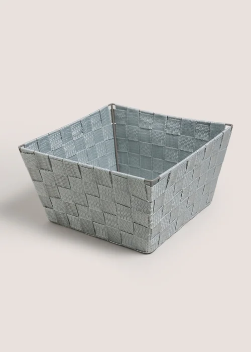 Grey Fabric Woven Basket Image 1