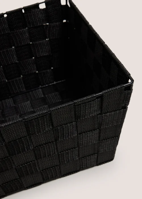 Black Fabric Woven Basket Image 2