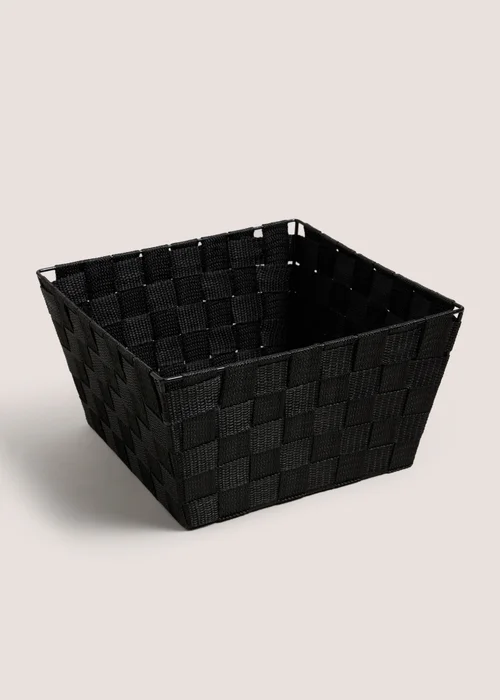 Black Fabric Woven Basket Image 1