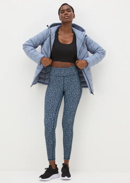 Souluxe Navy Textured Leggings - 8 Image 3