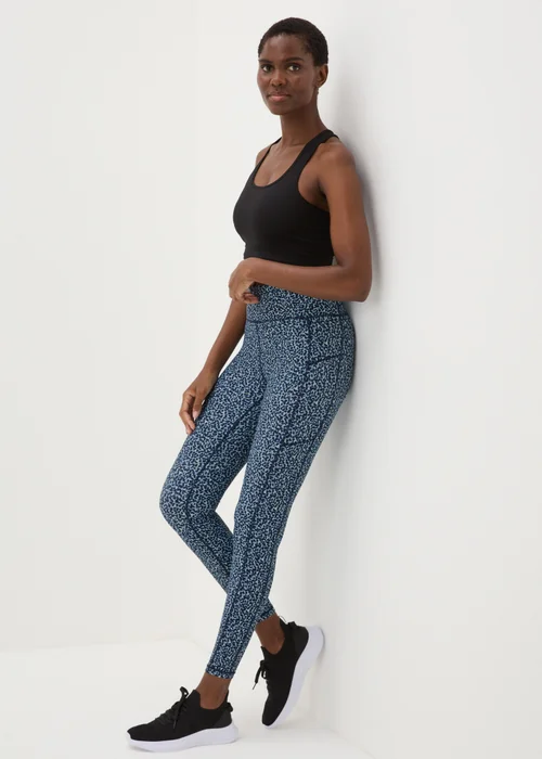 Souluxe Navy Textured Leggings - 8 Image 1