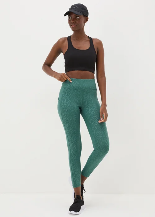 Souluxe Green Textured Leggings - 8 Image 1