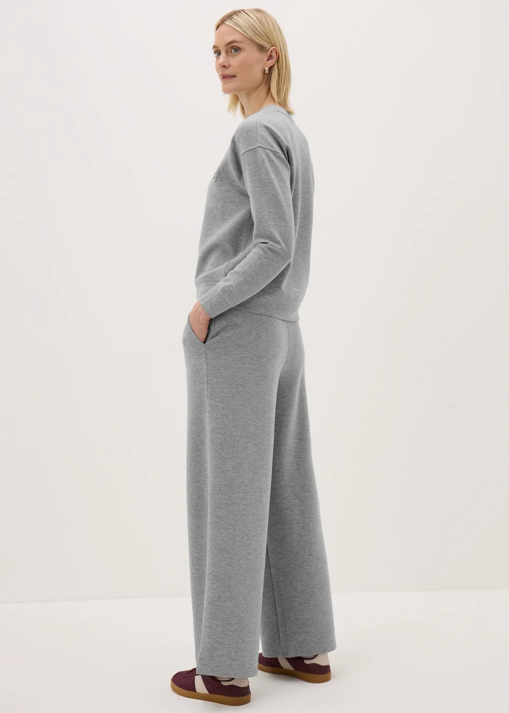 Souluxe Grey Wide Leg Jogging Bottoms - S Image 2